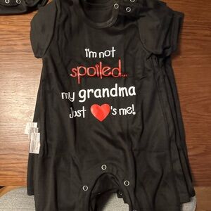 Black Baby Onesie with Fun Grandma Print